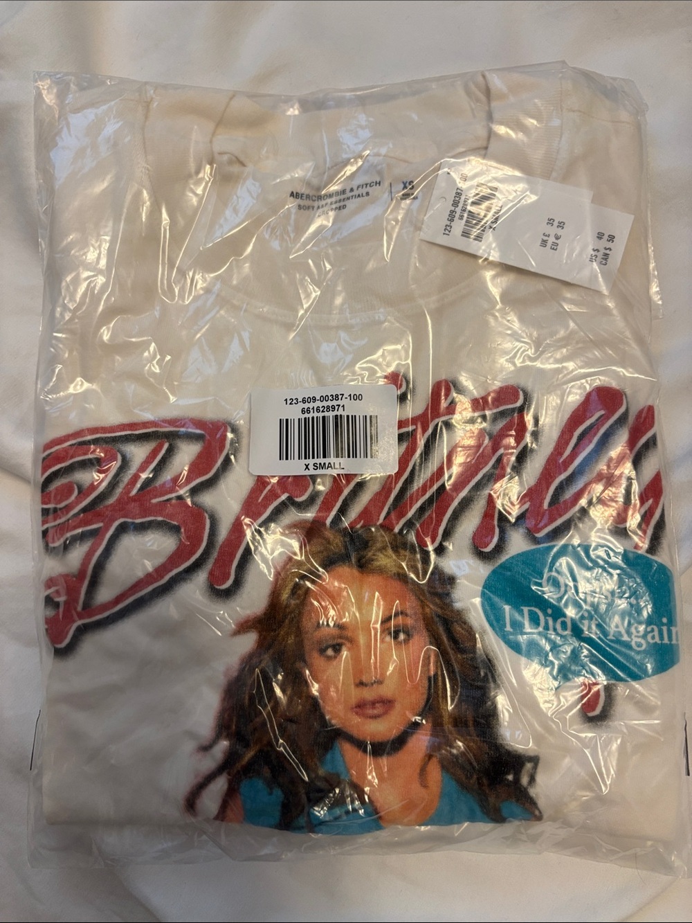Abercrombie & Fitch White Graphic Britney Spears Tee